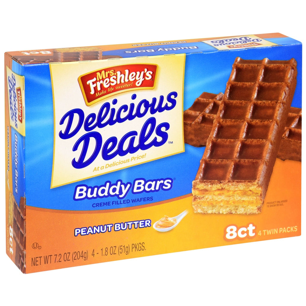 Mrs. Freshley's Buddy Bars Peanut Butter Wafers, 8-ct. Packs