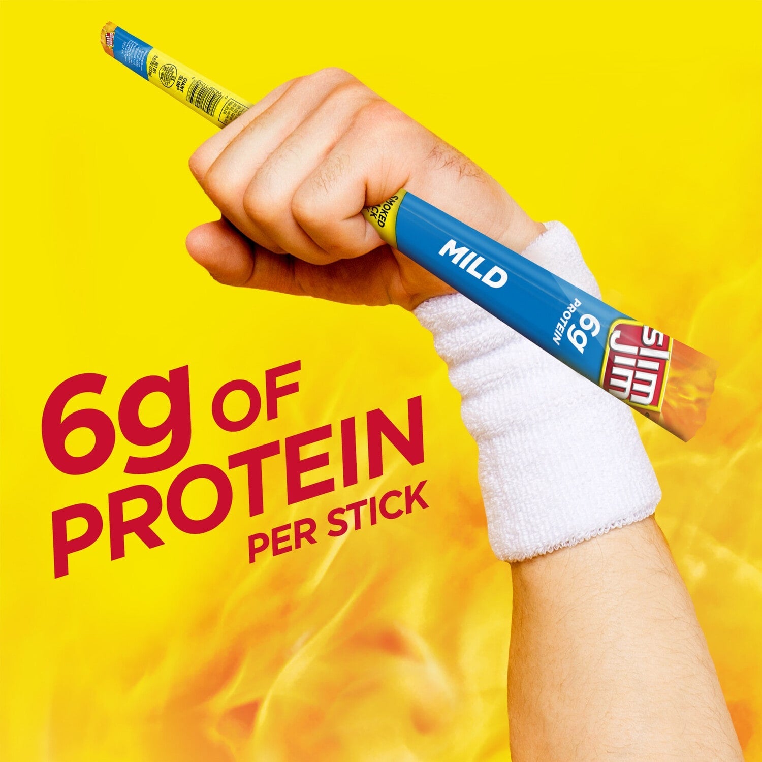 Slim Jim Giant Smoked Meat Sticks, Mild Flavor, 6g Protein Per Stick, 0.97 oz.