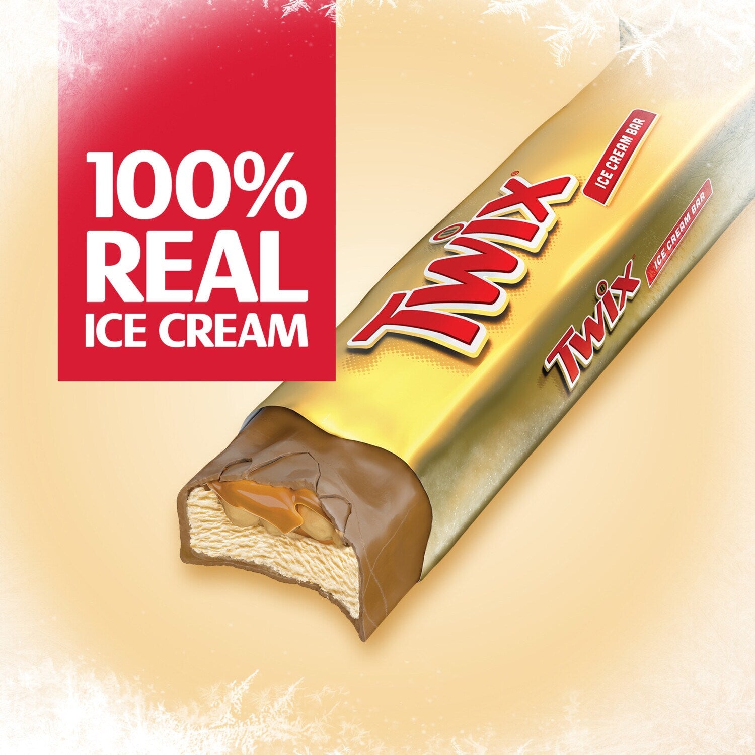TWIX Ice Cream Bar Vanilla Caramel Chocolatey Cookie Dessert Bar, 3 Oz Bar