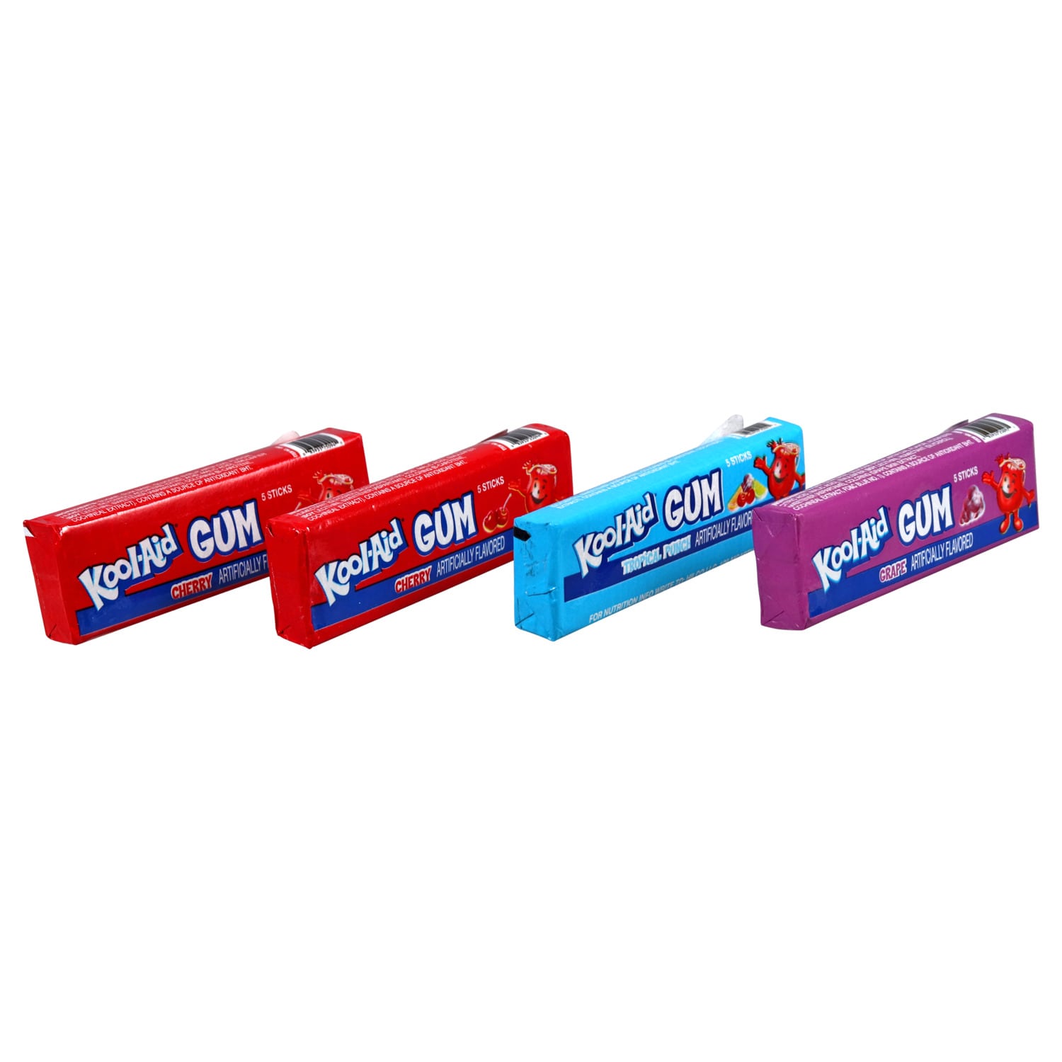 Kool-Aid Flavored Gum, Assorted Flavors, 4-pc Pack.