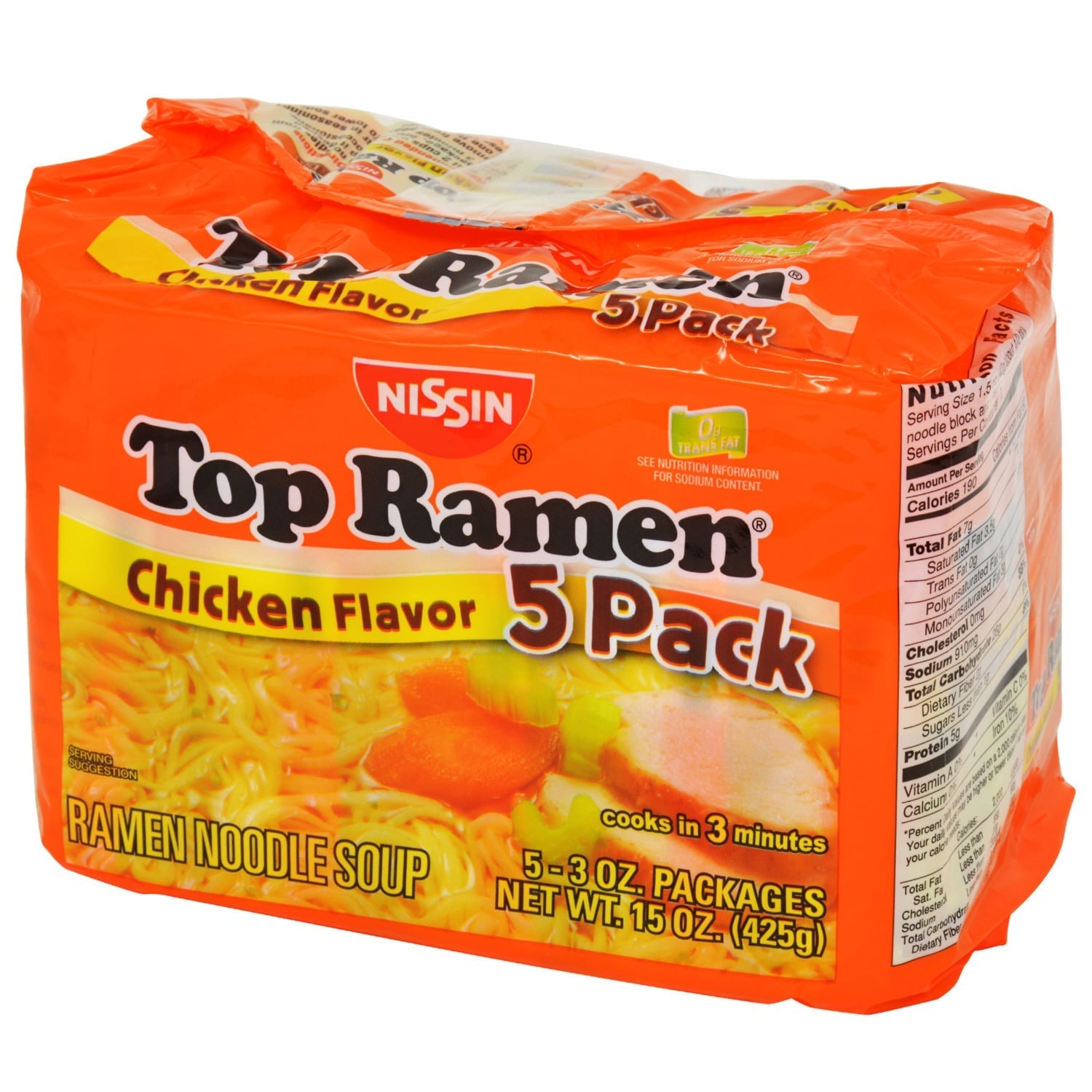 Nissin Top Ramen Chicken-Flavored Noodle Soup, 5-ct. Packs