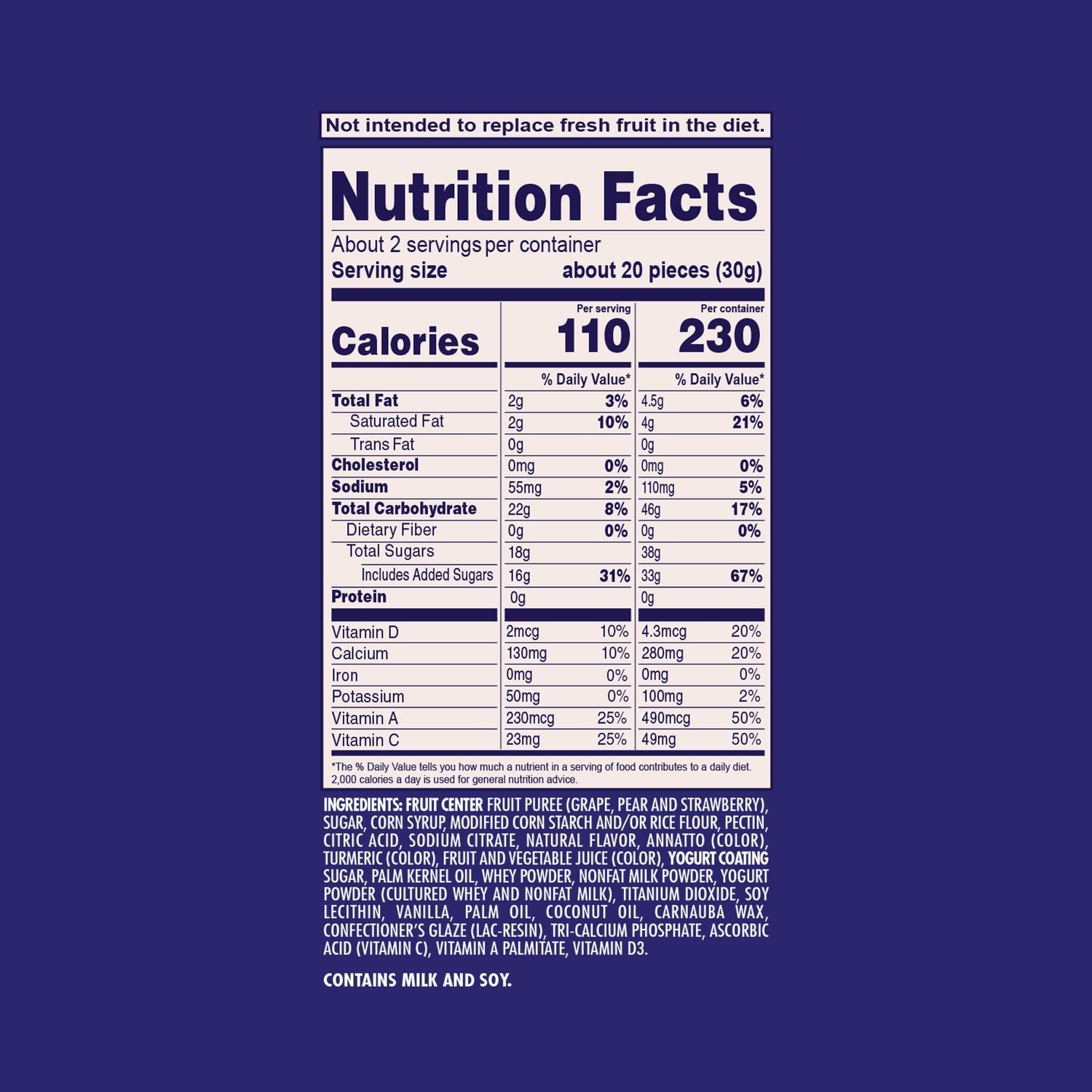 Welch's Blueberry Flavored Fruit and Yogurt Snacks, 2.25-oz. Bags
