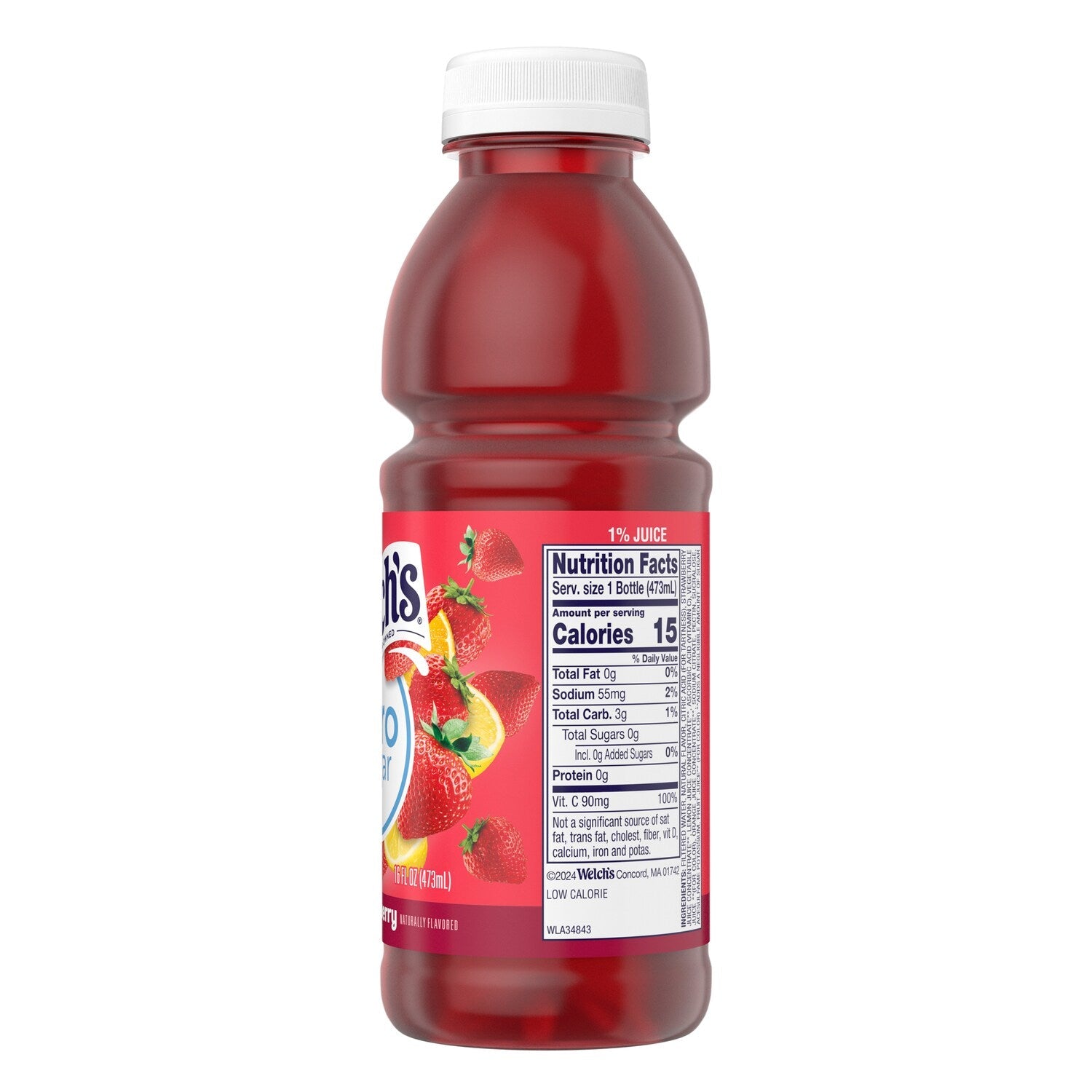 Welch's Zero Sugar Strawberry Flavored Drink, 1-ct.