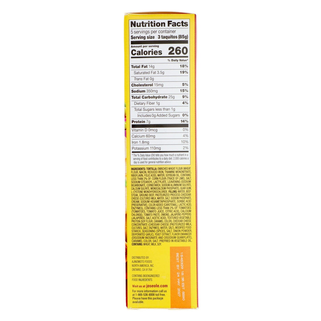 Jose Ole Beef And Cheese Flavored Taquitos, 15-pc Pack.
