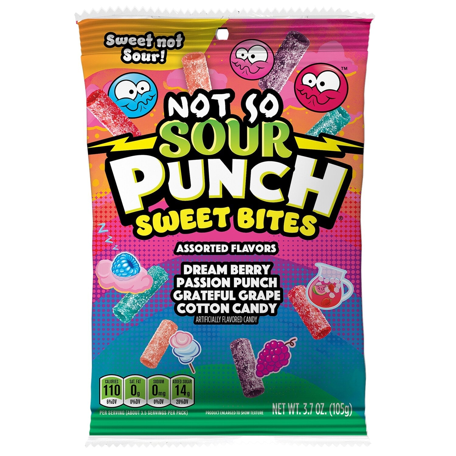 Sour Punch Not Sour Sweet Bites Assorted Flavors Candy, 3.7 oz.