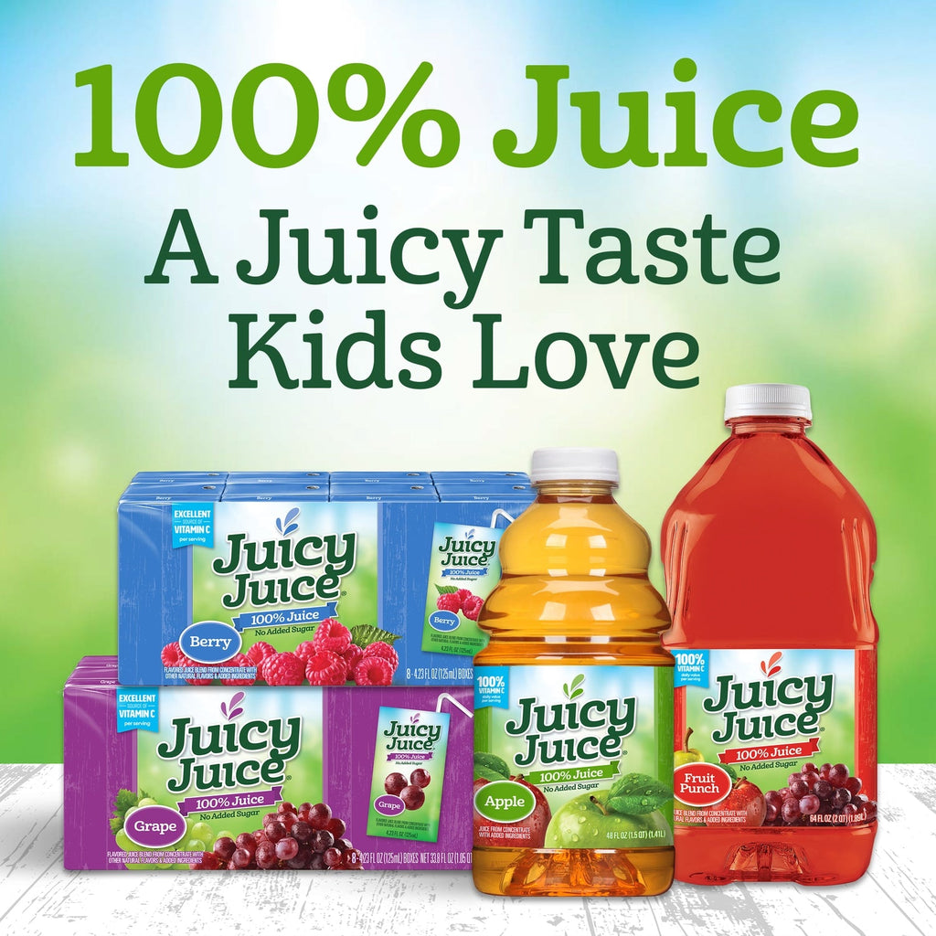 Juicy Juice Apple Juice, 100% Juice, 4 Count, 4.23 Fl. oz.