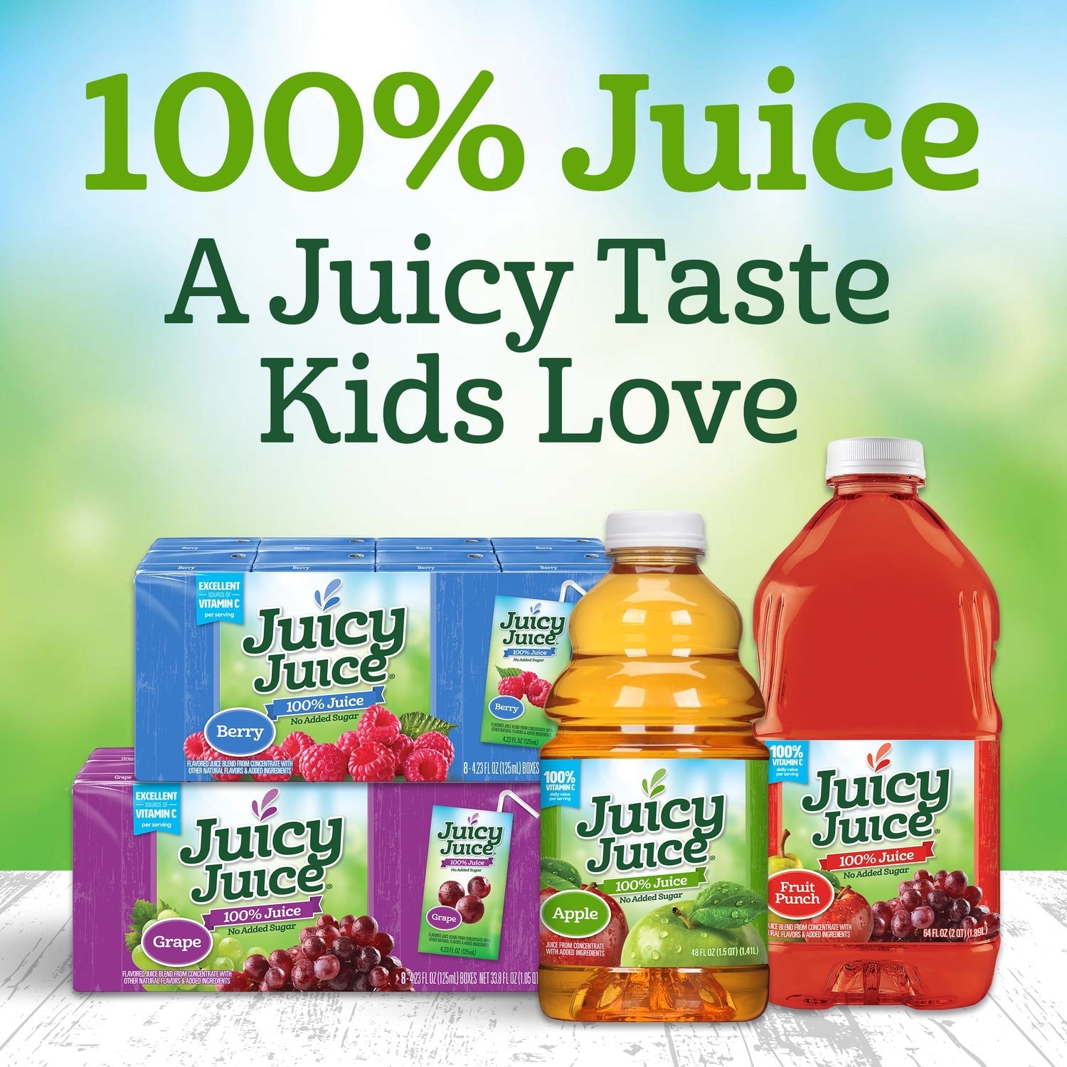 Juicy Juice Apple Juice, 100% Juice, 4 Count, 4.23 Fl. oz.