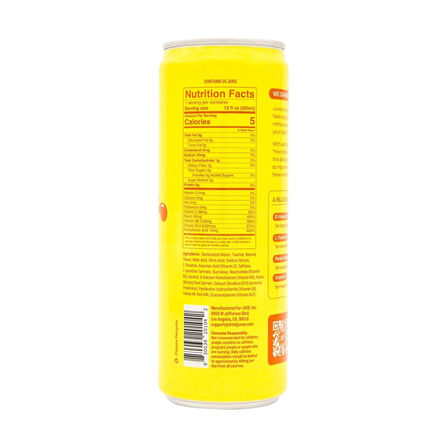 Juvee Energy Drink - Tropical Crush, 12 oz.