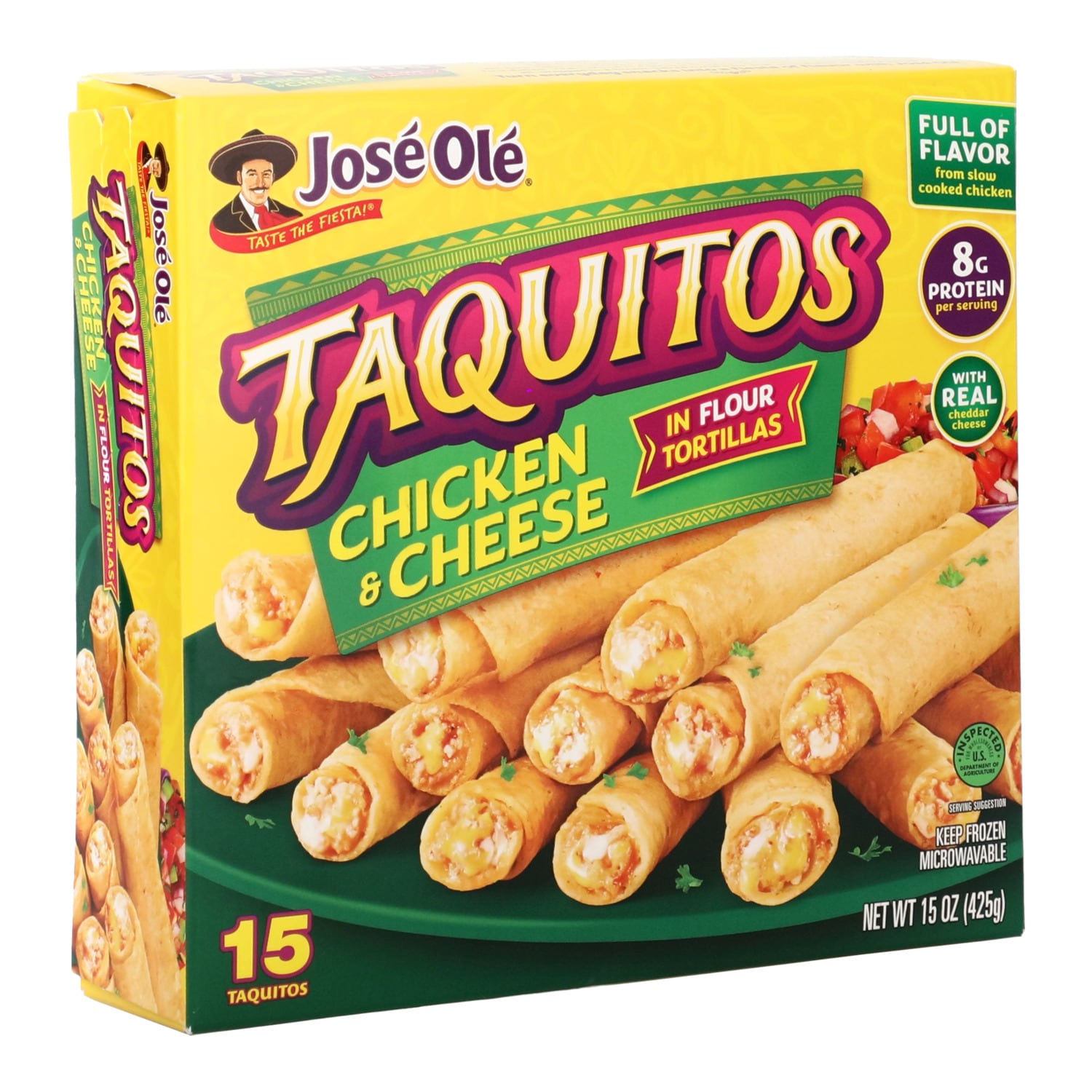 Jose Ole Chicken And Cheese Flour Taquitos, 15-pc Pack.