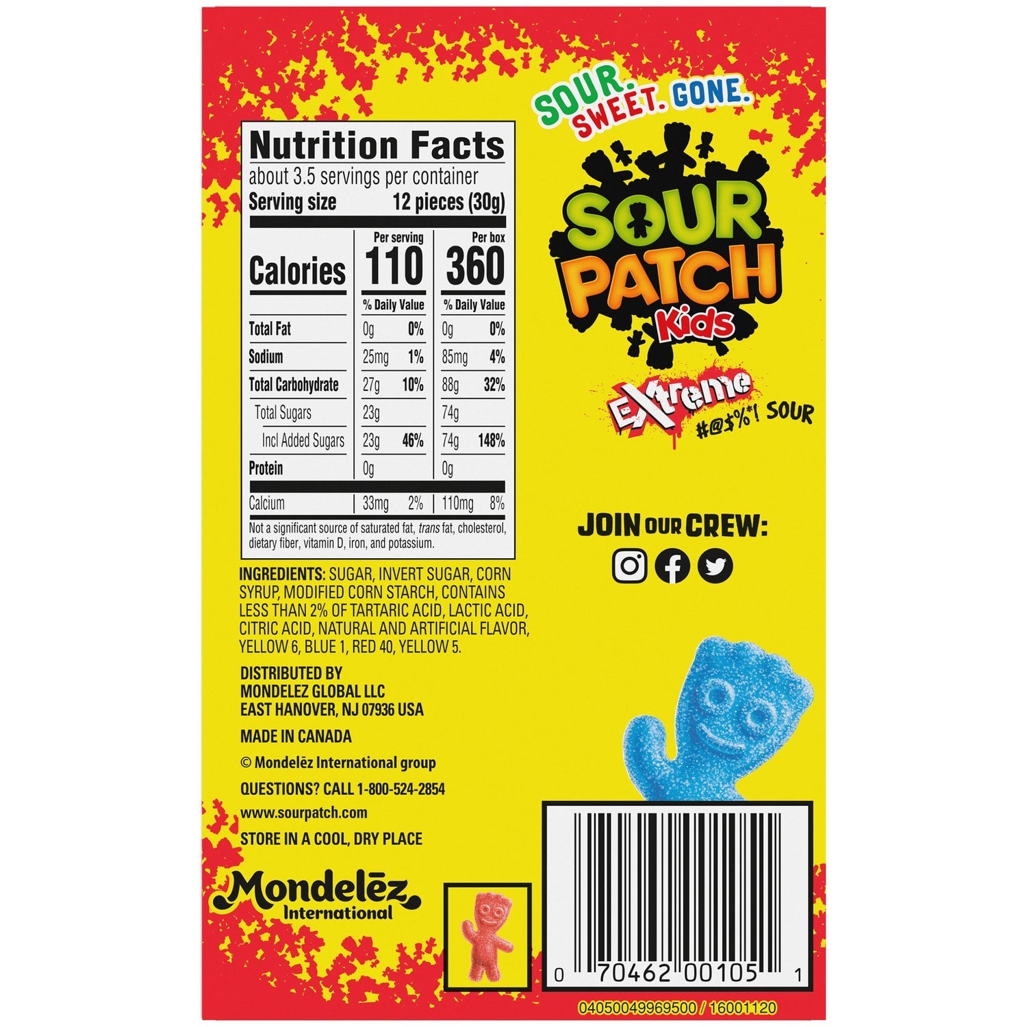 SOUR PATCH KIDS Extreme Sour Soft &amp; Chewy Candy