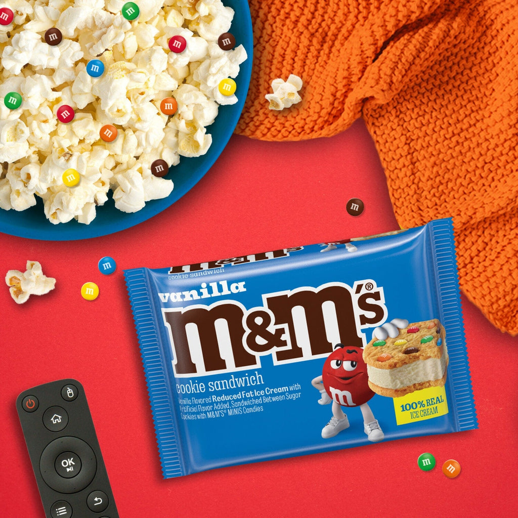 Mars M&amp;M'S Vanilla Ice Cream Cookie Sandwich Reduced Fat Vanilla Ice Cream Dessert Cookie Sandwich, 4 Oz