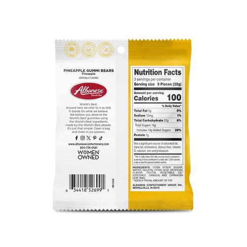 Albanese Pineapple Gummi Bears, 1-ct.
