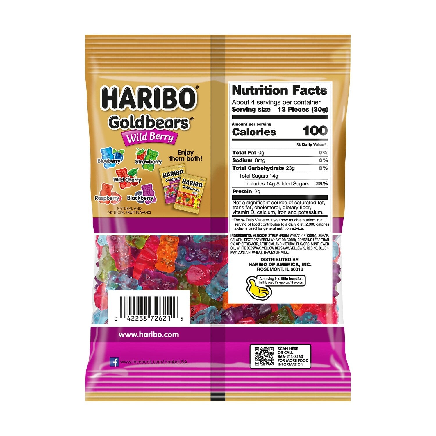 Haribo Wild Berry Goldbears, 4 oz. Bag