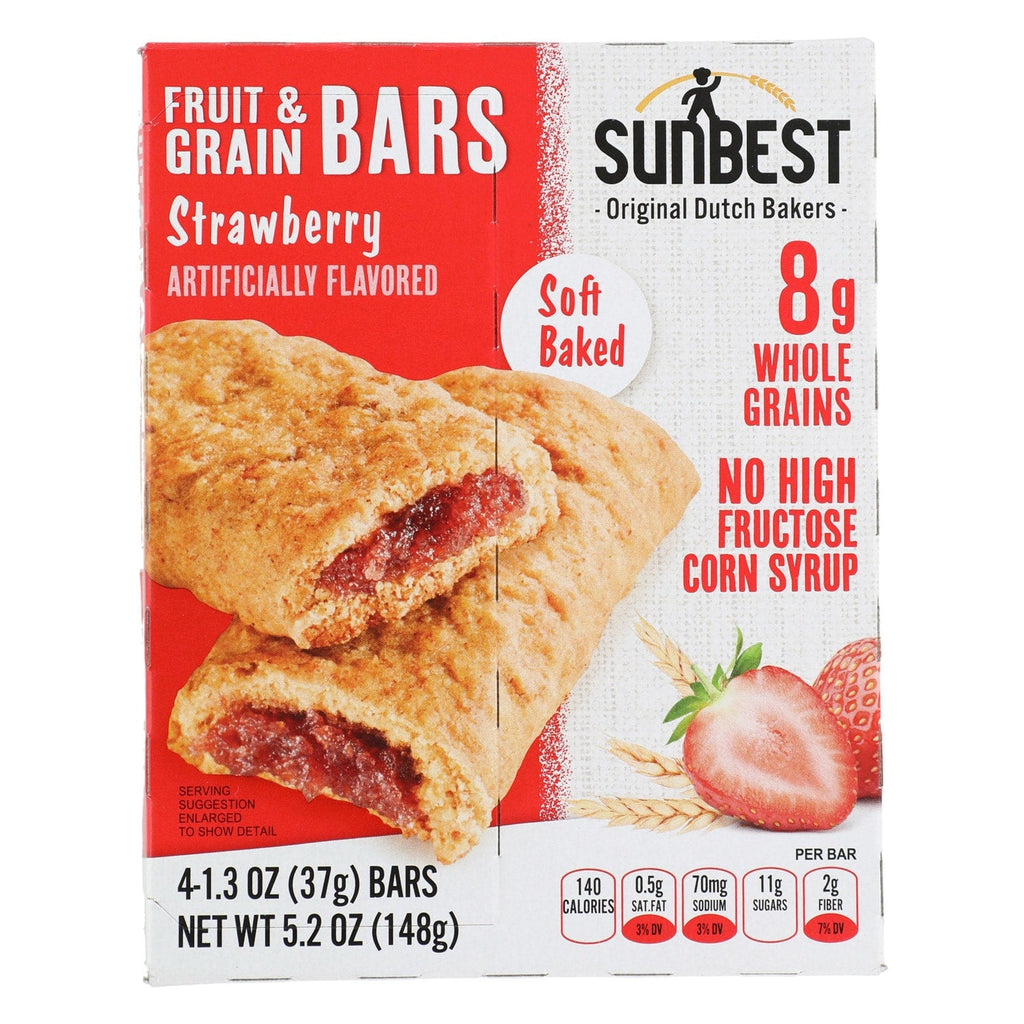 Sunbest Strawberry-Flavored Fruit And Grain Bars, 4-pc Pack.