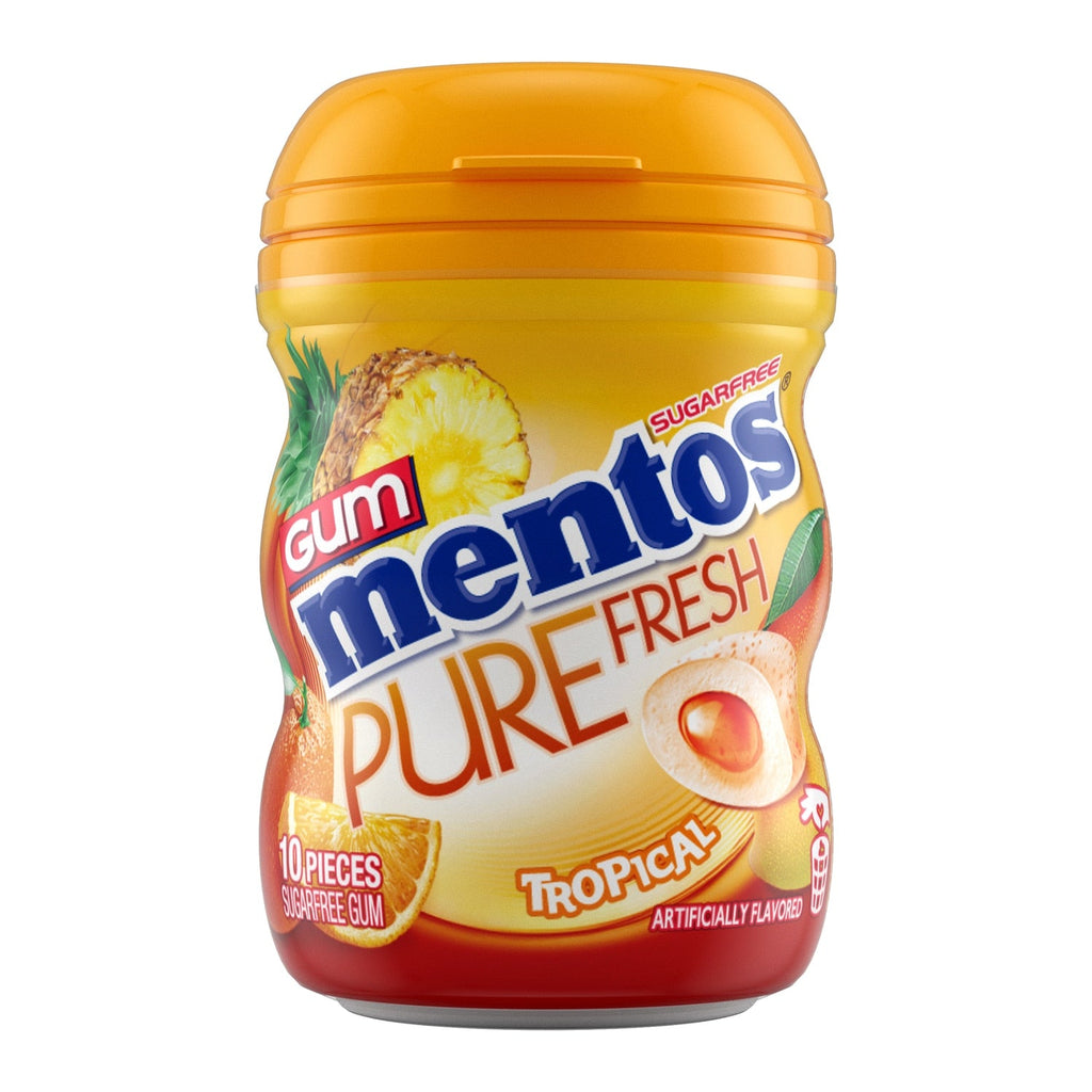 Mentos Sugar-Free Tropical Flavored Gum, 10-pc Pack.