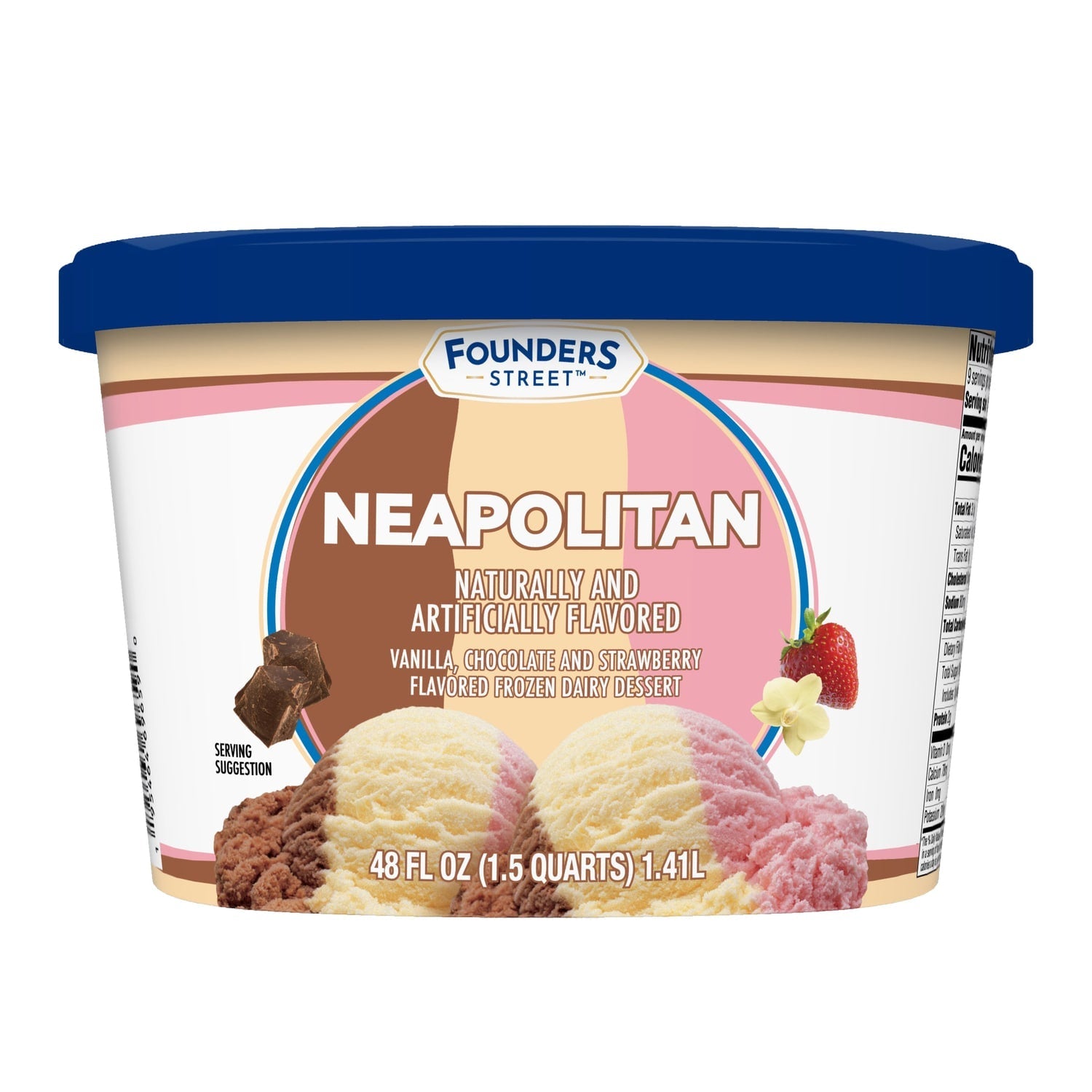 Founder's Street Neapolitan Flavored Frozen Dairy Dessert, 1-ct.