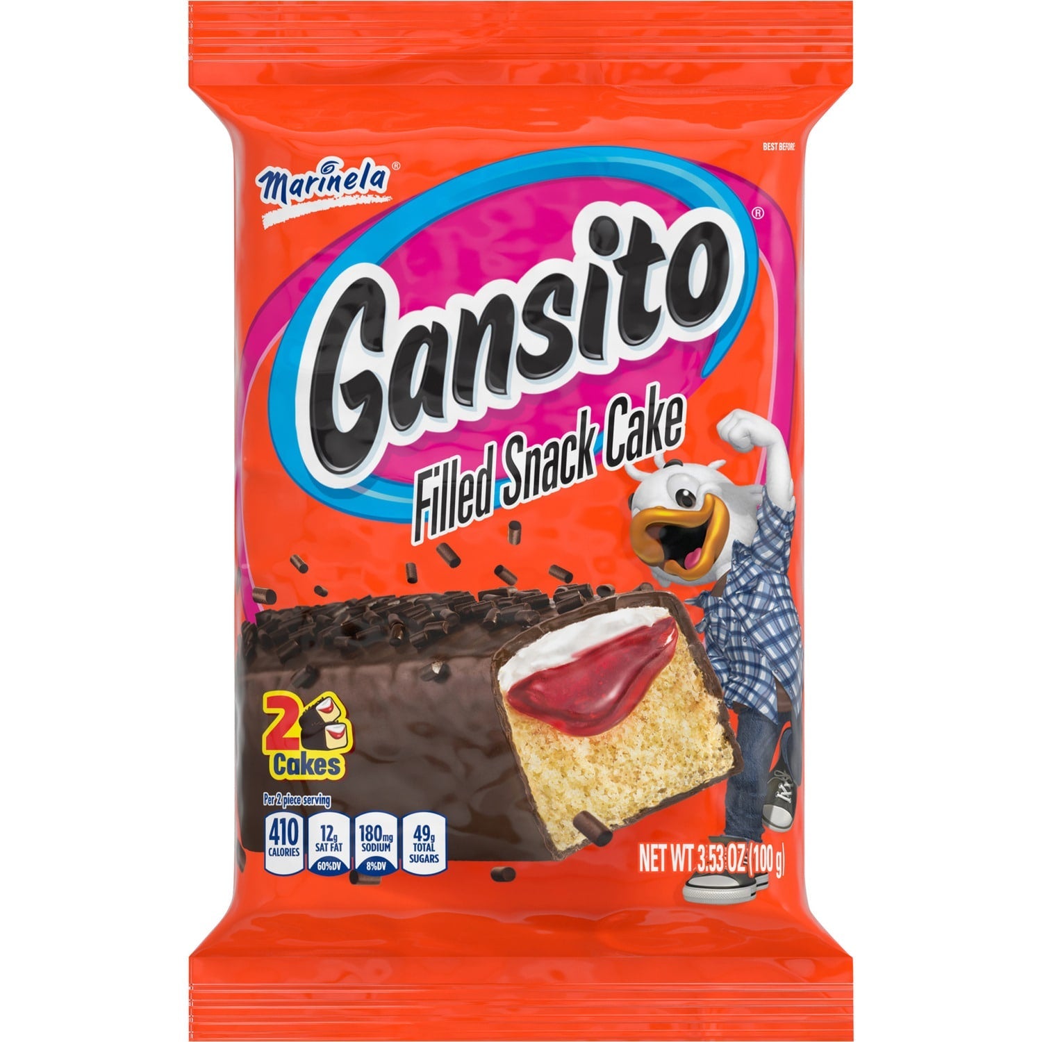 Marinela Gansito Filled Snack Cake, 3.53-oz.