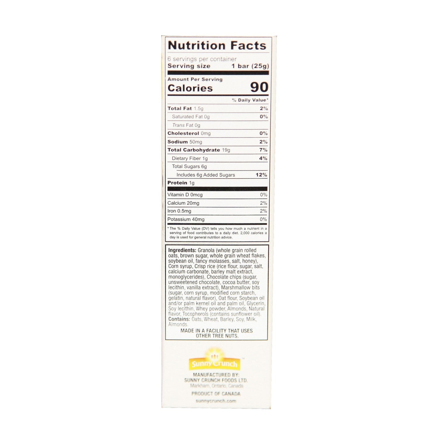 Sunny Crunch Chewy Smores Granola Bars, 6-pc Pack.