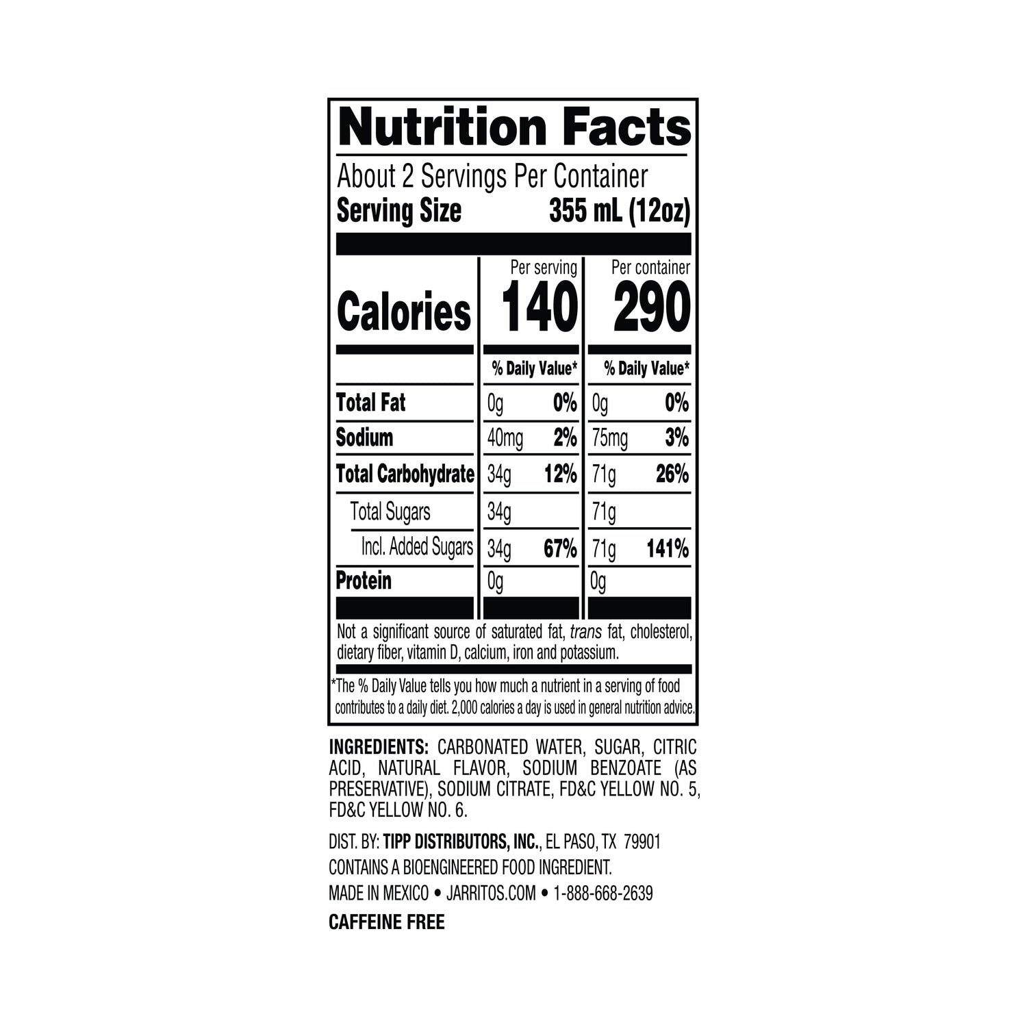 Jarrito's Pineapple Soda, 25.4-oz.
