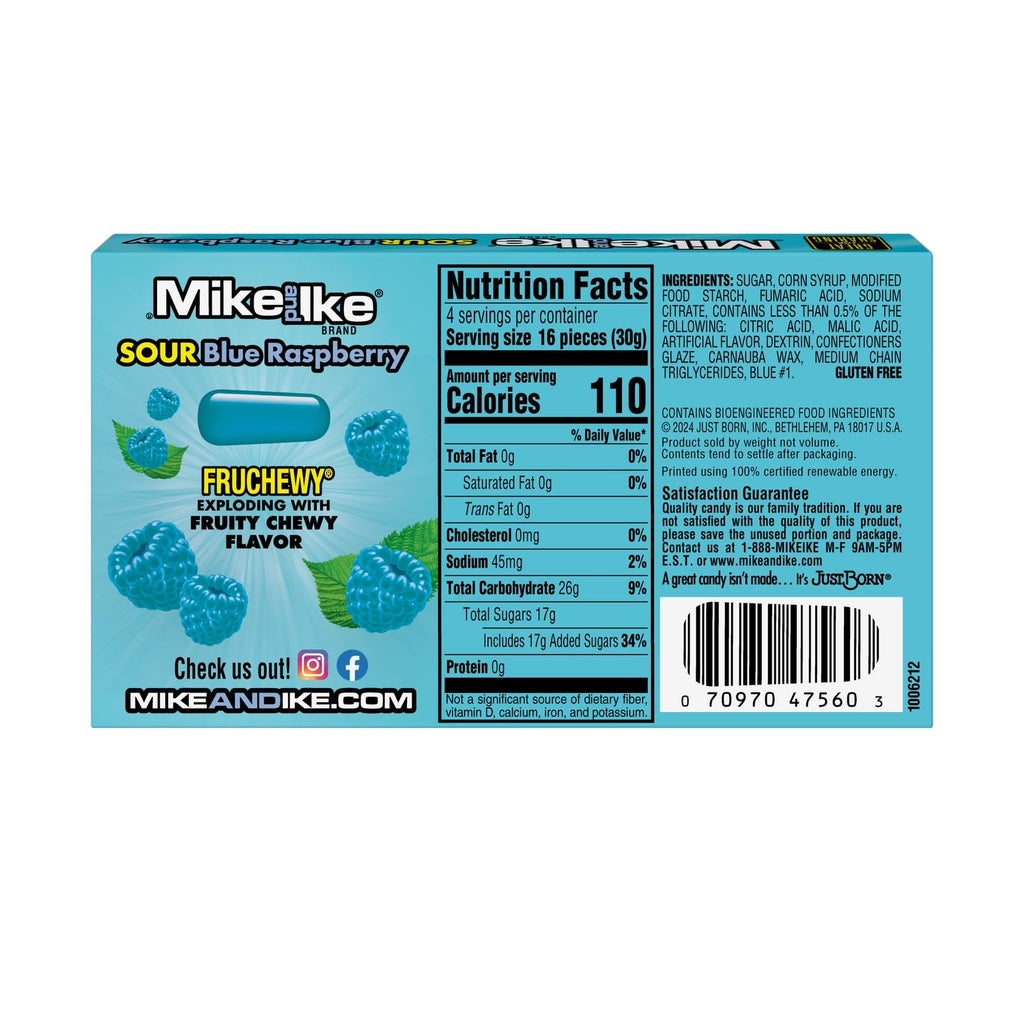 Mike and Ike Sour Blue Raspberry Theater Box, 1-ct.