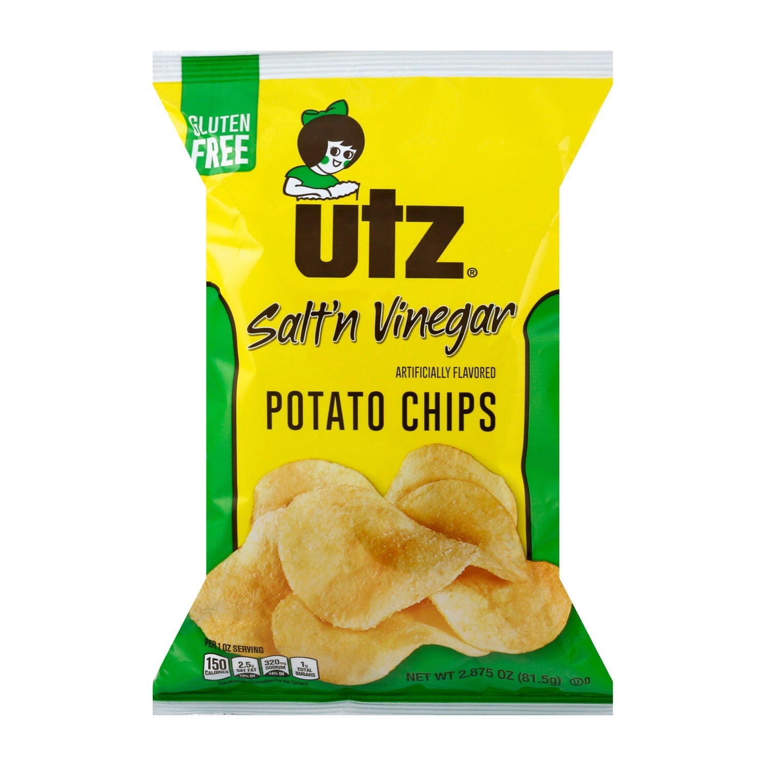 Utz Salt âN Vinegar Potato Chips, 2.875 oz. Bag