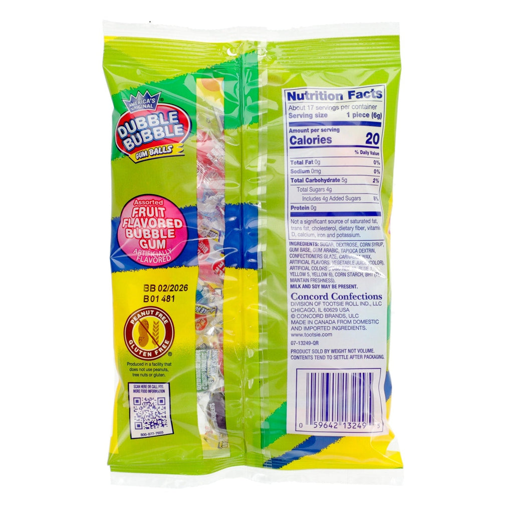 Dubble Bubble Assorted Fruit Flavored Gum Balls, 3.3-oz.