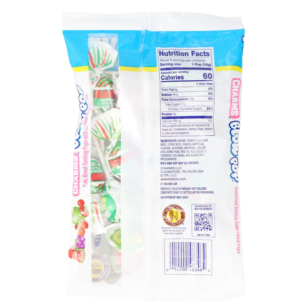 Charms Blow Pops Assorted Bubble Gum Flavored Candy, 1-ct.