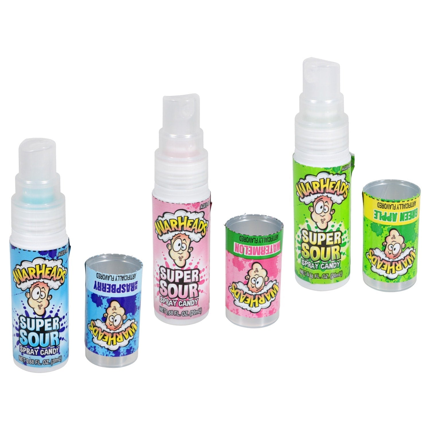 Warheads Super Sour Candy Spray, 0.68 fl oz Spray Bottles