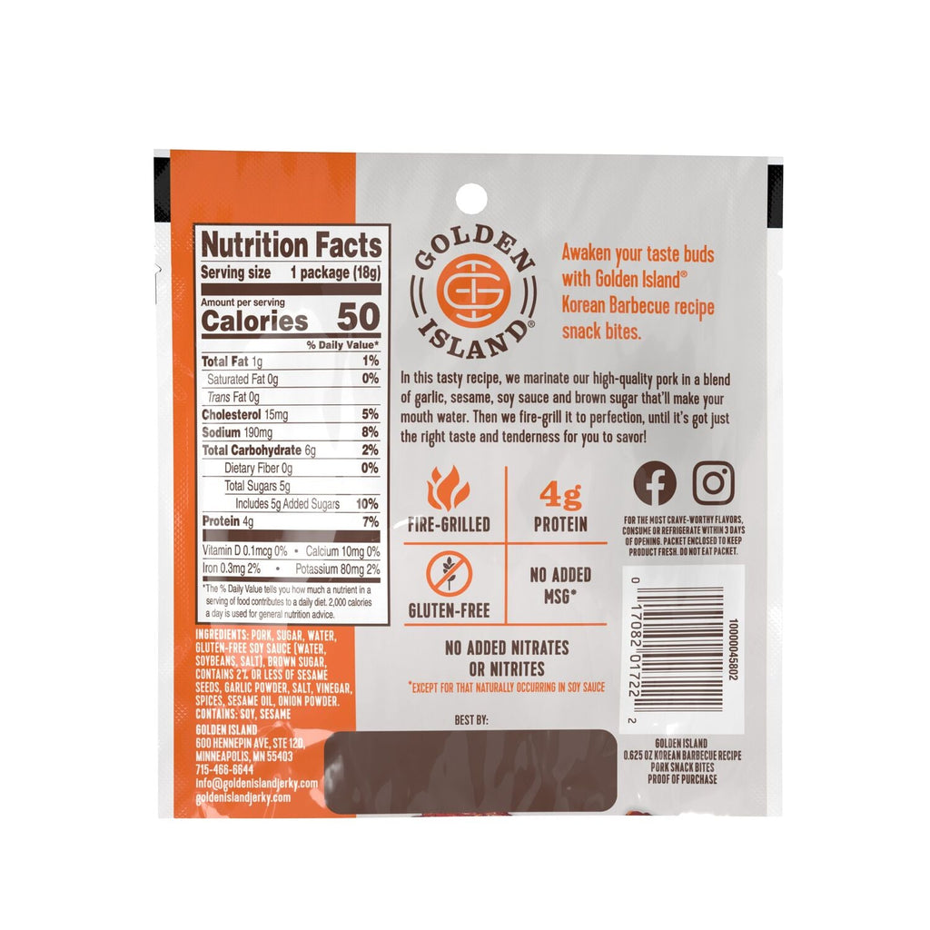 Golden Island Korean Barbecue Pork Snack Bites .625oz