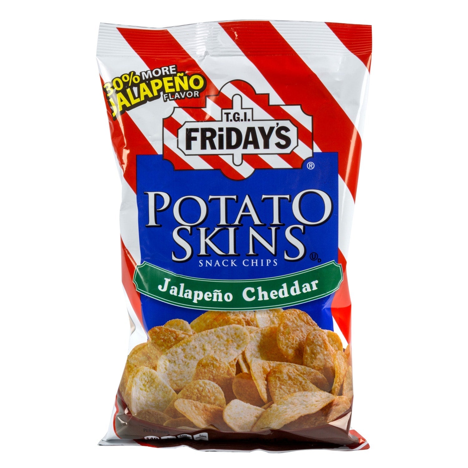 T.G.I. Fridays Jalapeno Cheddar Potato Skins Snack Chips, 4.5 oz. Bags