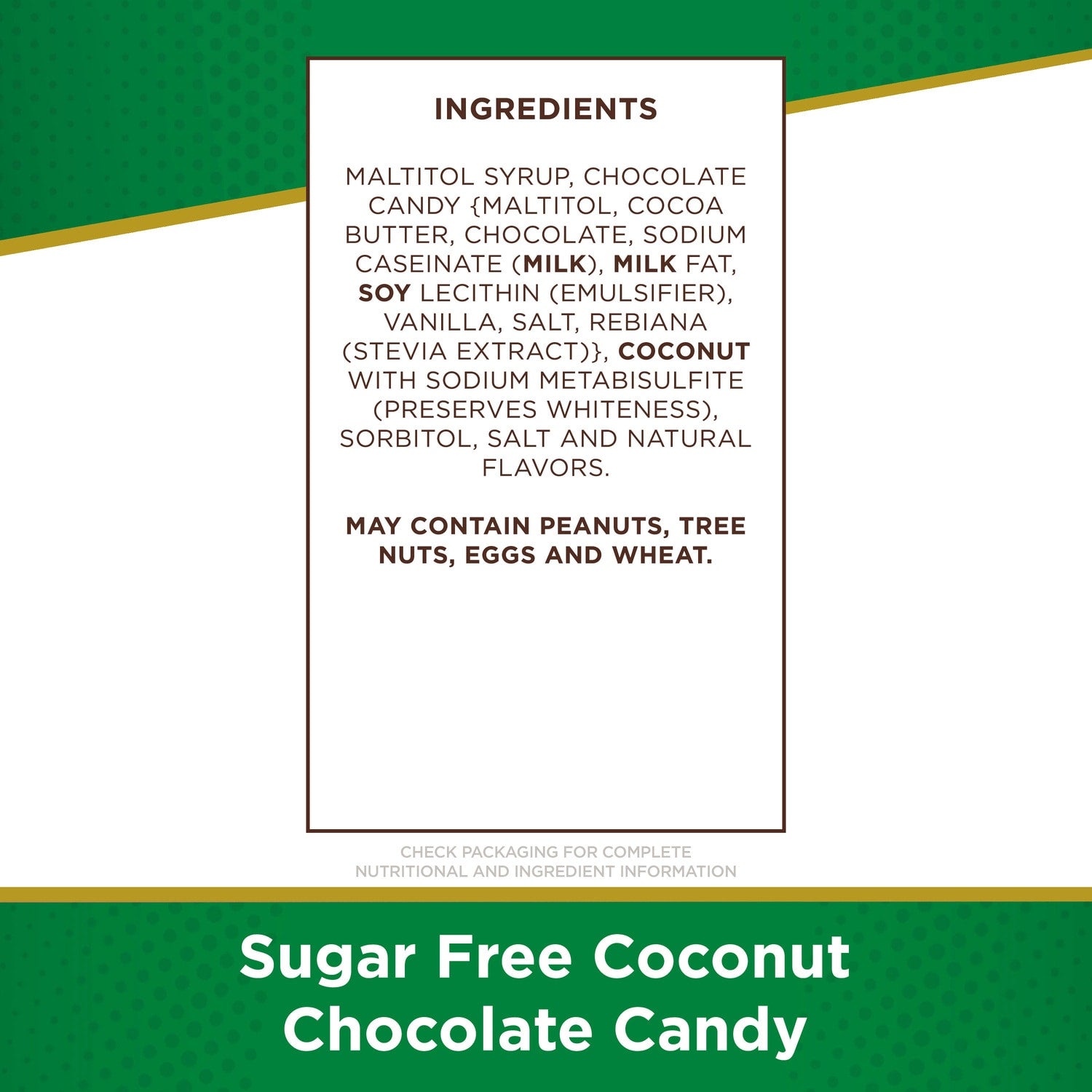 Russell Stover Sugar Free Coconut-Flavored Chocolate Candy, 1-ct.