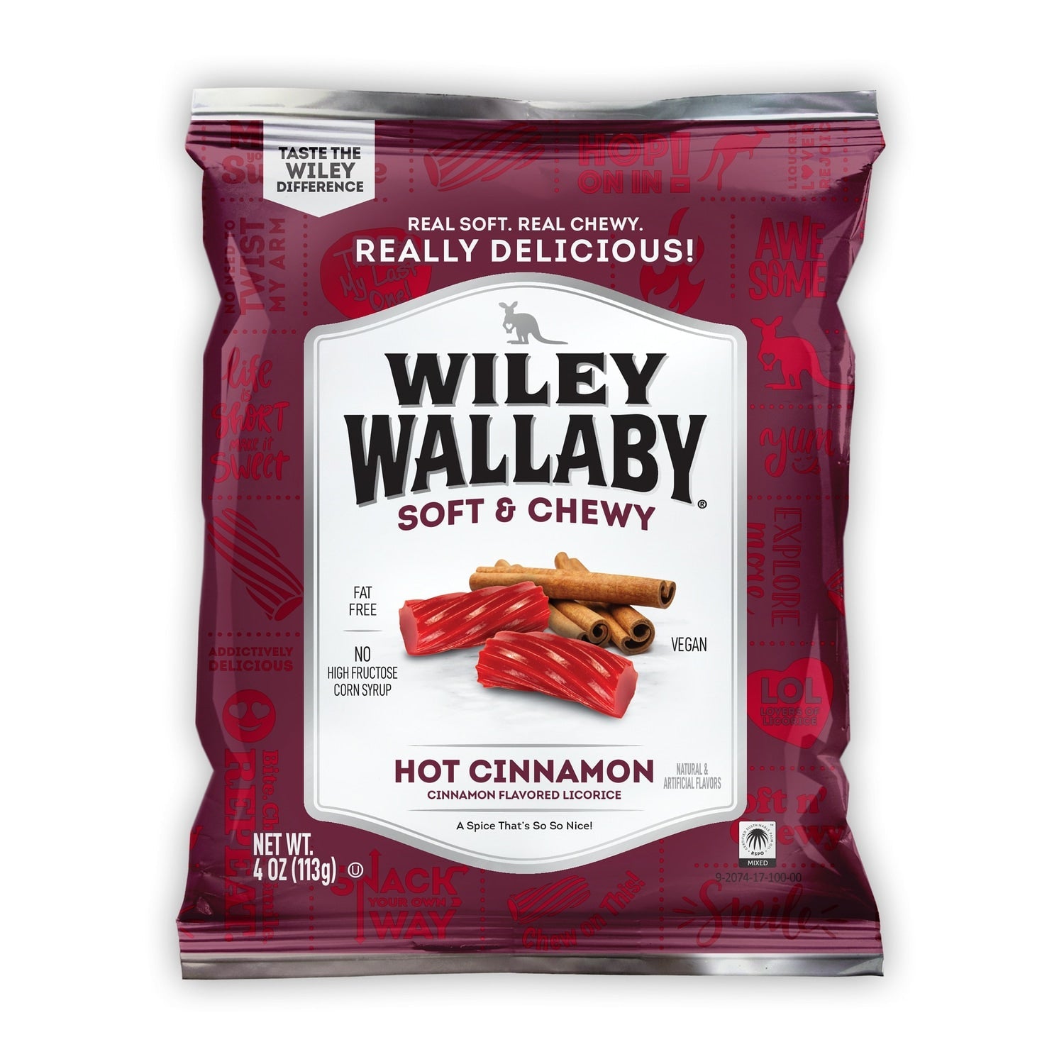 Wiley Wallaby Gourmet Hot Cinnamon Licorice, 4-oz. Bag