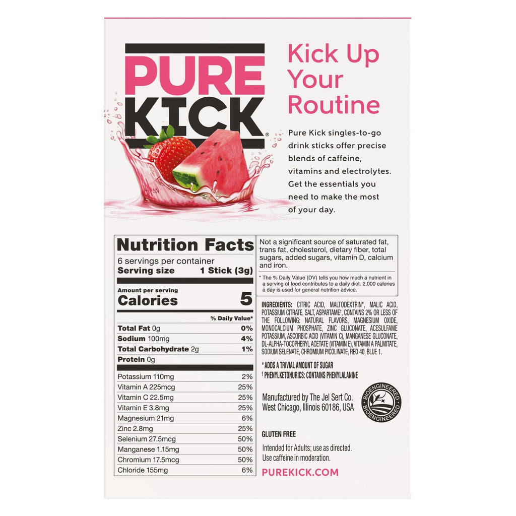 Pure Kick Strawberry Watermelon-flavored Hydrate Drink Mix Sticks, 6-pc Pack.