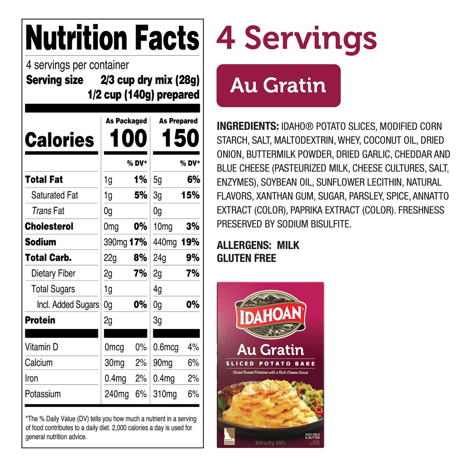 Idahoan Au Gratin Sliced Potato Bake, 1-ct.
