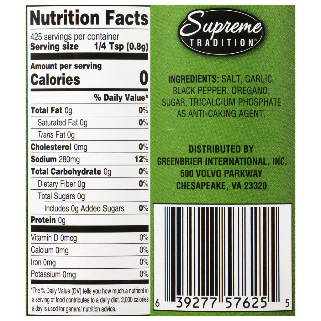 Supreme Tradition Garlic And Pepper Seasoning, 1-ct.