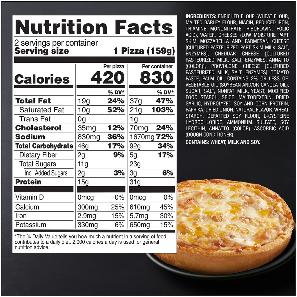 Red Baron Four Cheese Deep Dish Personal Frozen Pizza, 2-pc. Pack