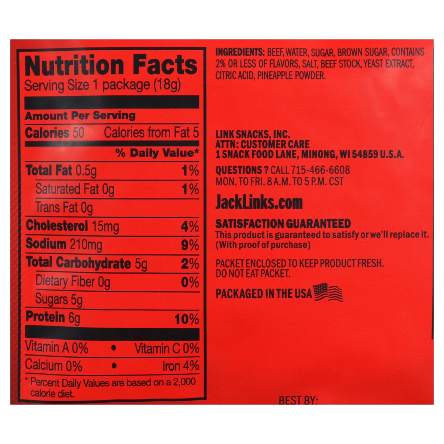 Jack Link's Sweet and Hot Beef Jerky, 0.625-oz.