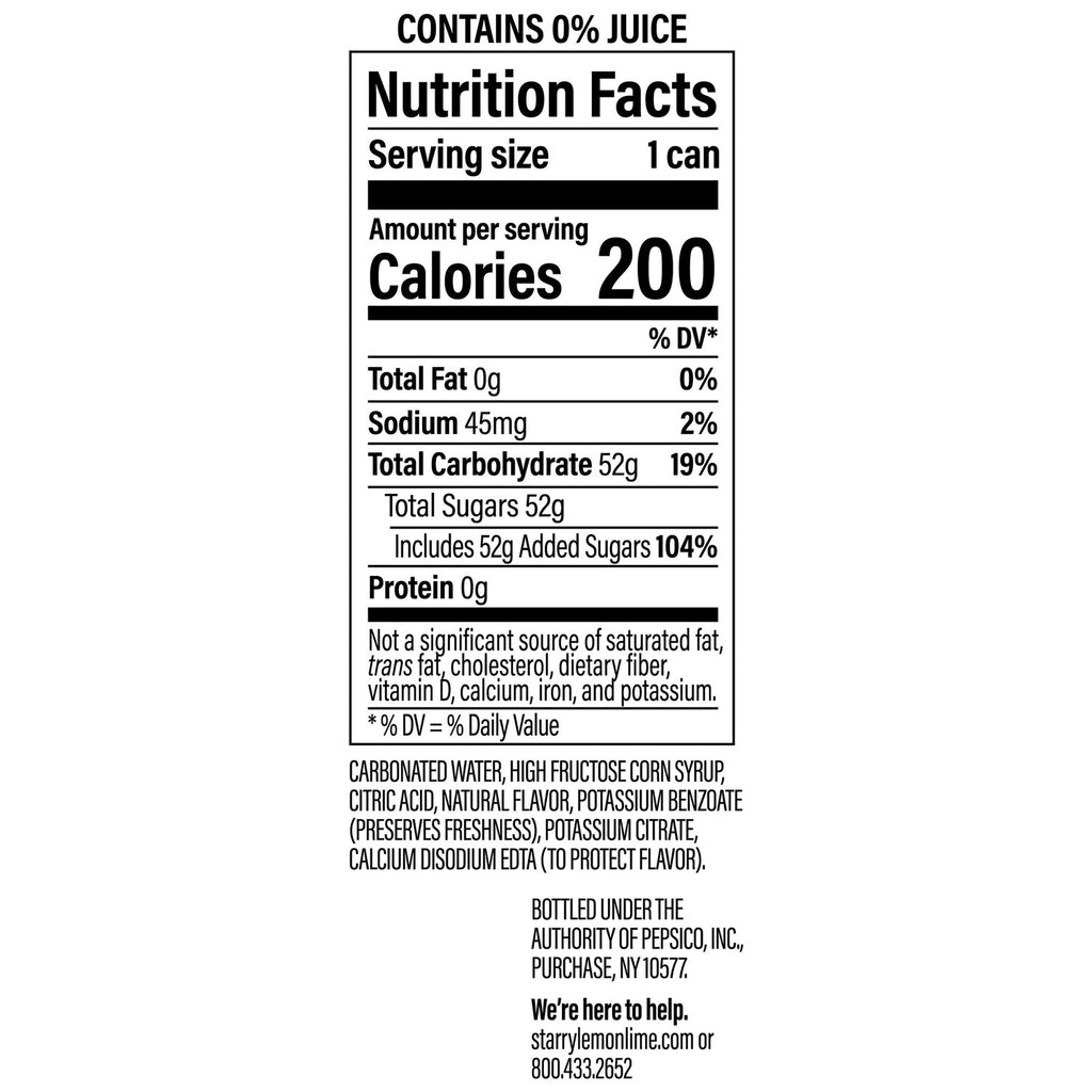 Starry Lemon Lime Flavored Soda Can, 1-ct.