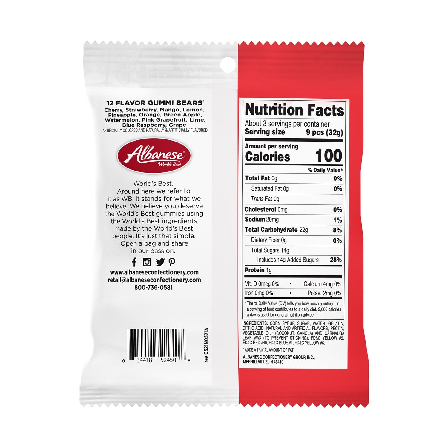 Albanese 12 Flavor Gummi Bears, 3.5-oz.