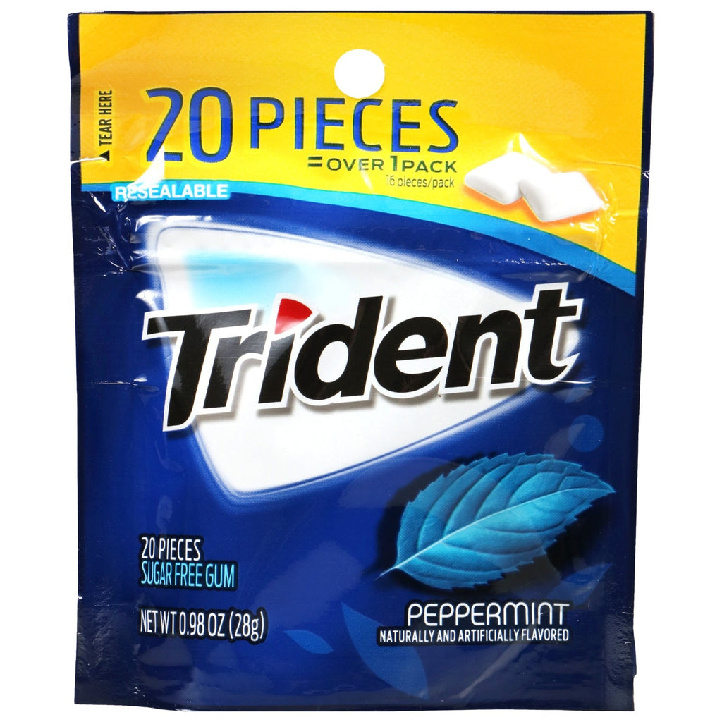 Trident Sugar Free Gum - Peppermint, 20-pc. Packs