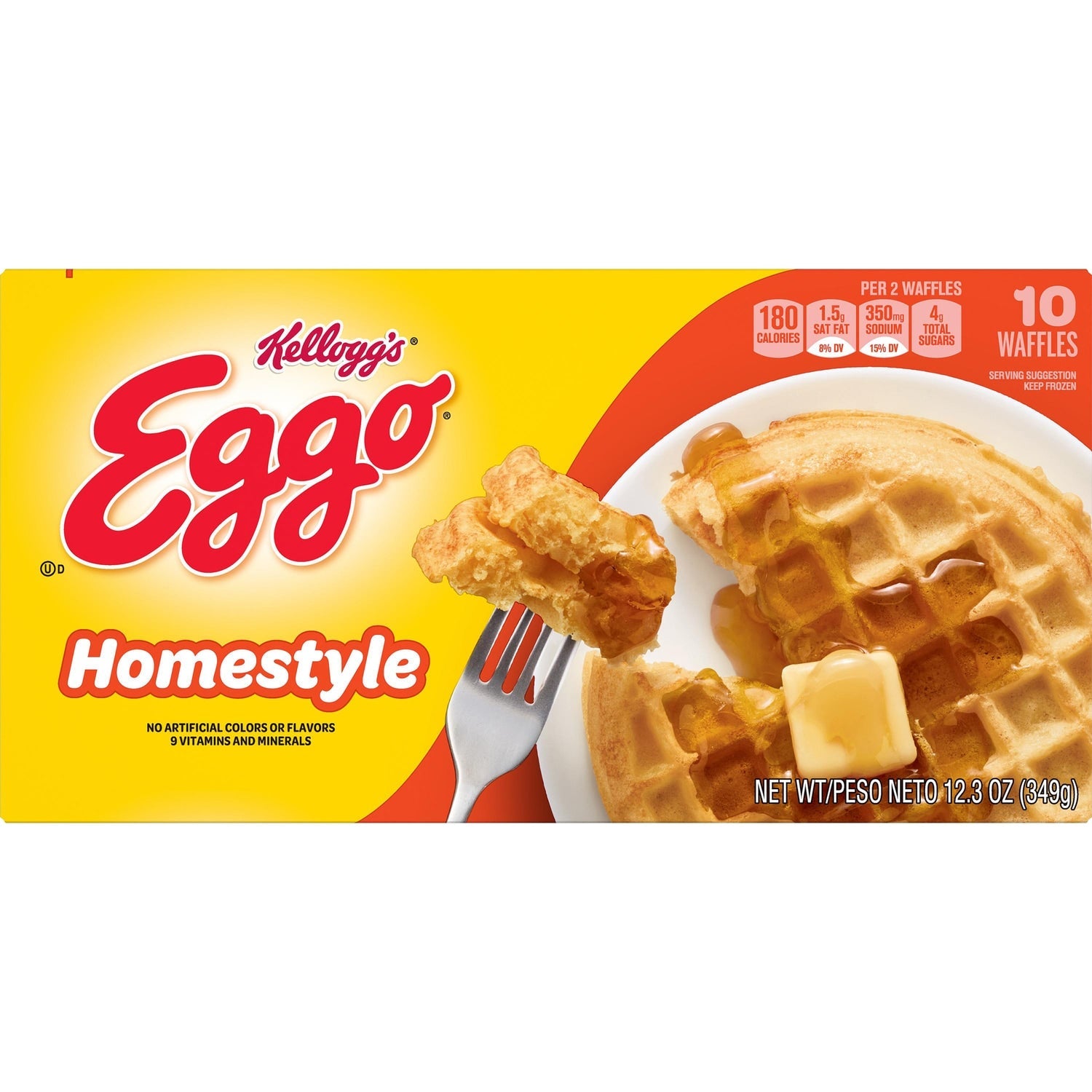 Kellogg's Homestyle Eggo Waffles, 10-pc Pack.