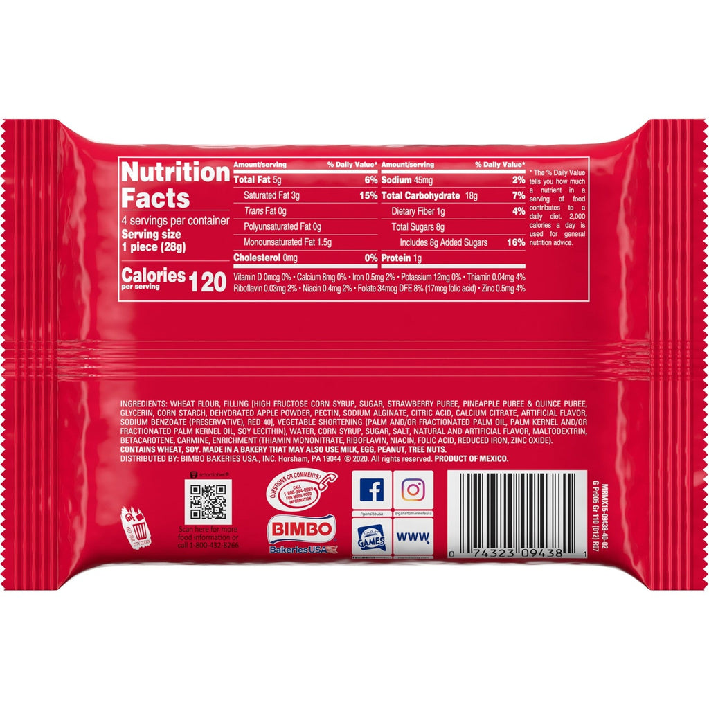 Marinela Barritas Strawberry Filled Cookies, 2-ct. Pack
