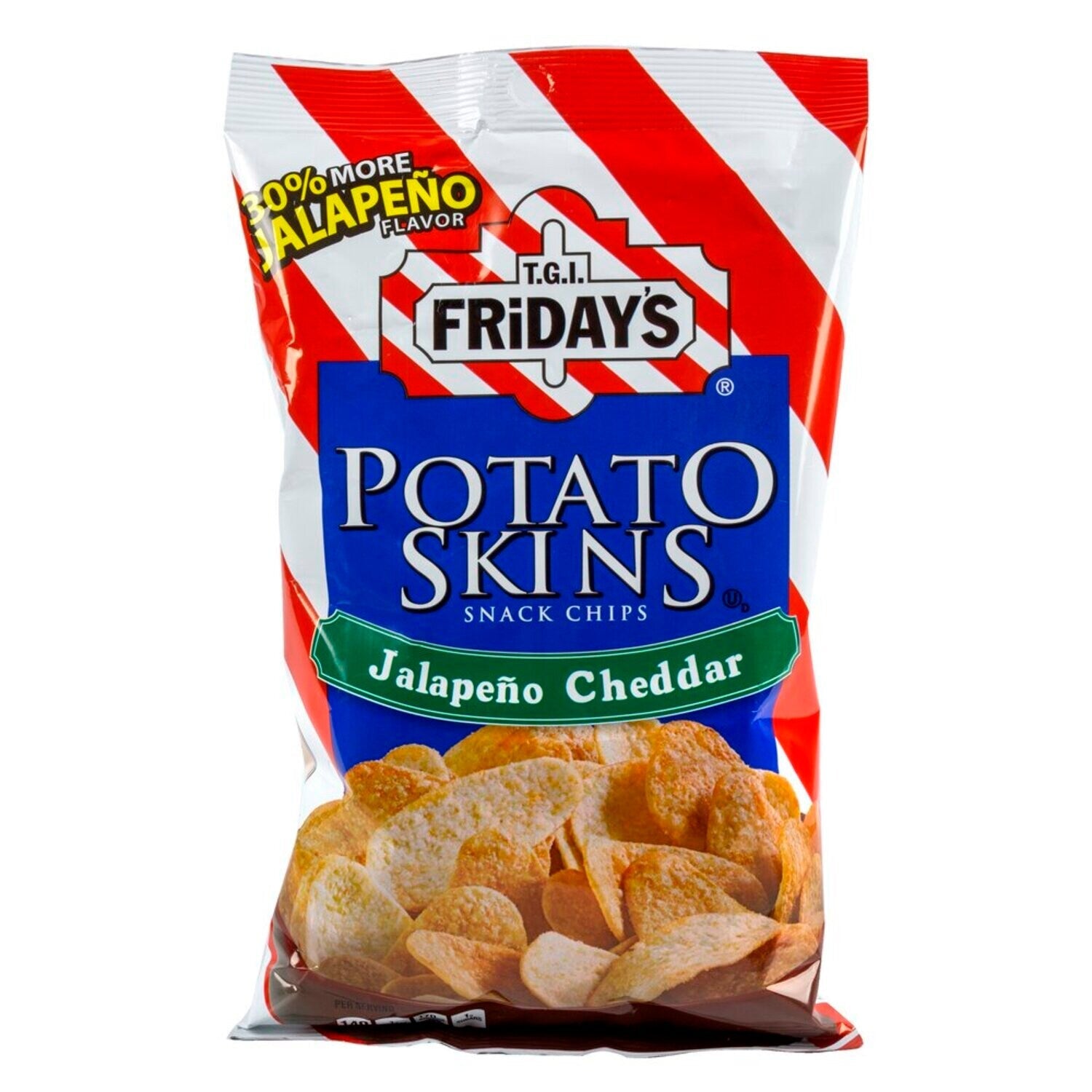 T.G.I. Fridays Jalapeno Cheddar Potato Skins Snack Chips, 4.5 oz. Bags