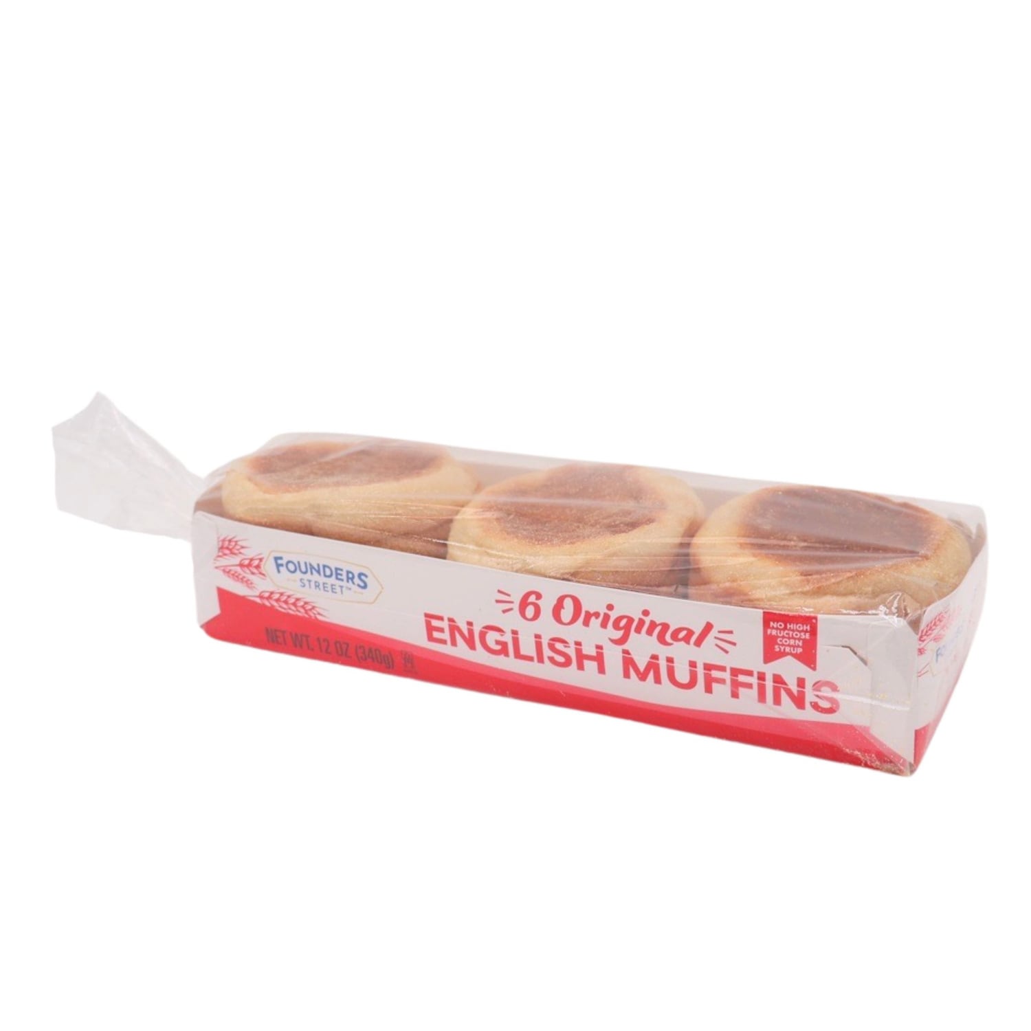 Founders Street Original English Muffins, 6-pc Pack.