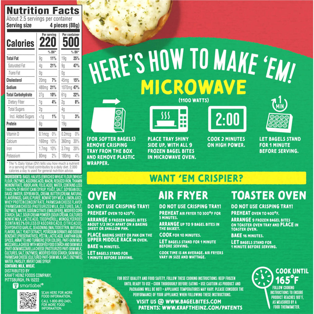 Bagel Bites Cheesy Garlic Bread Snacks, 9-pc Pack.