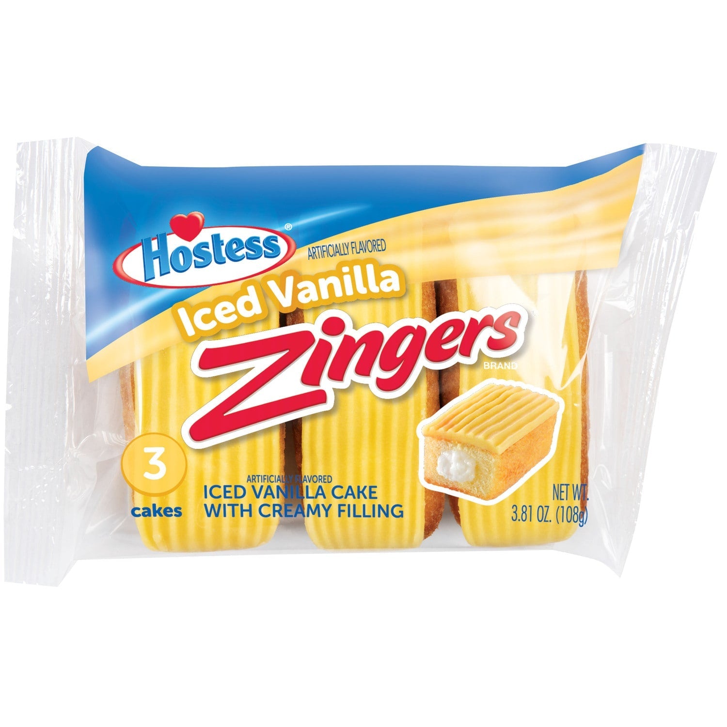 Hostess Single-Serve Iced Vanilla Zingers, 3-ct. Packs