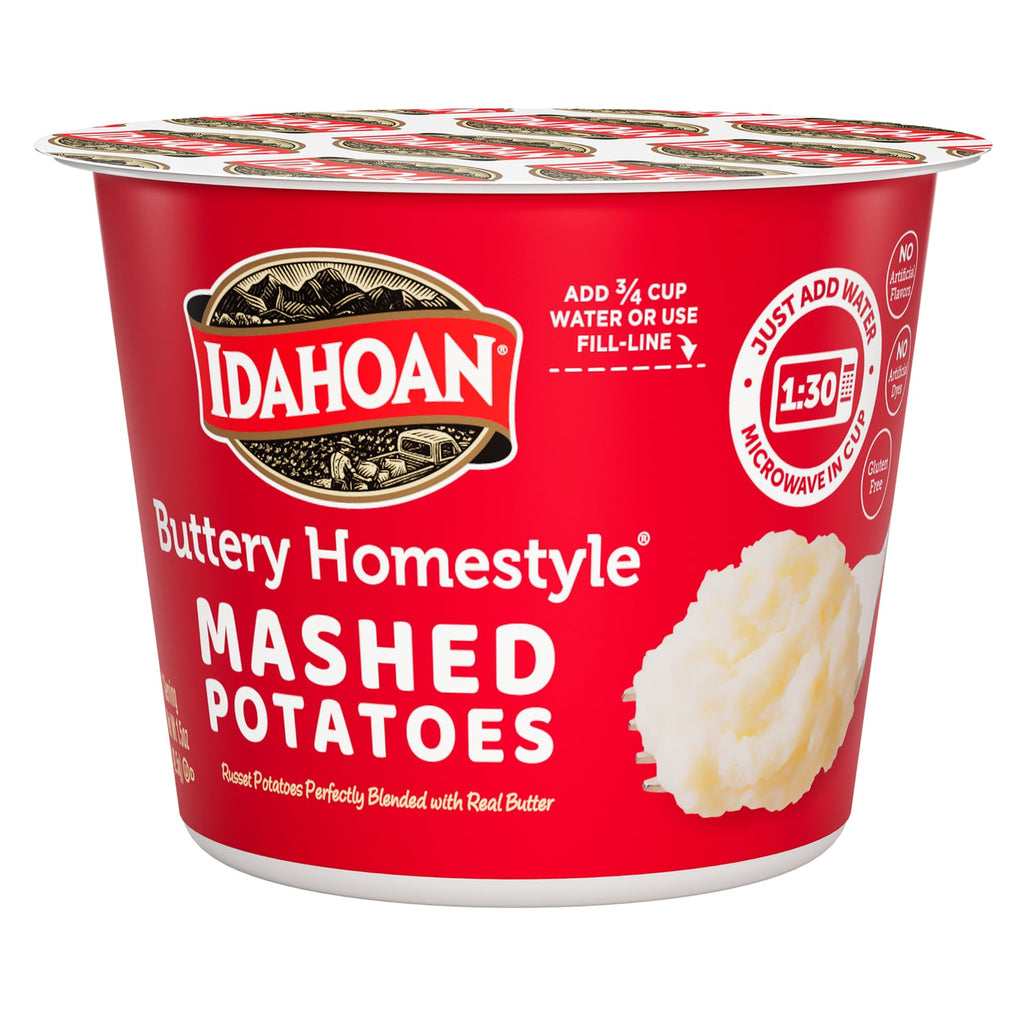 Idahoan Buttery Homestyle Instant Mashed Potatoes Cup, 1.5 oz.