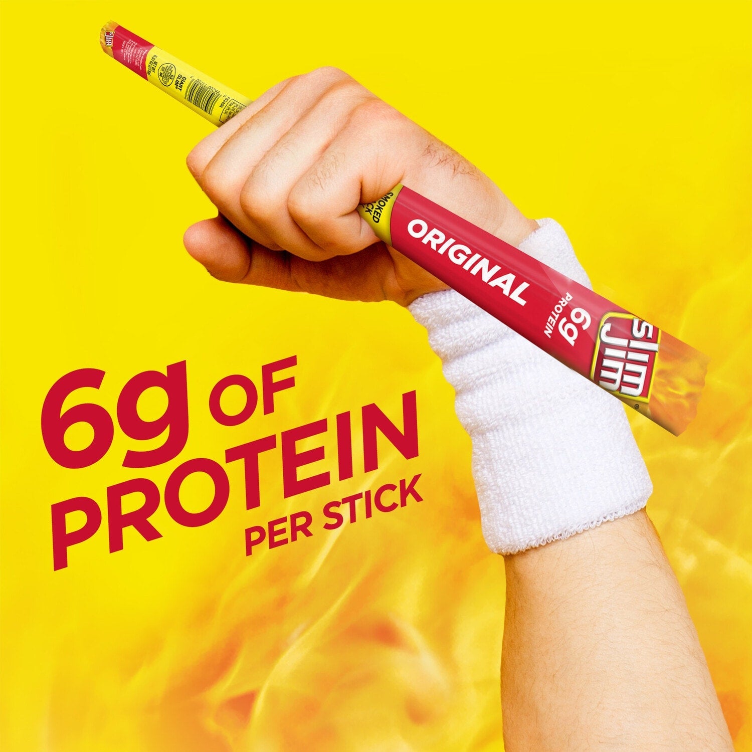 Slim Jim Giant Sized Original Smoked Snack Stick, 6g Protein Per Serving, 0.97 oz.