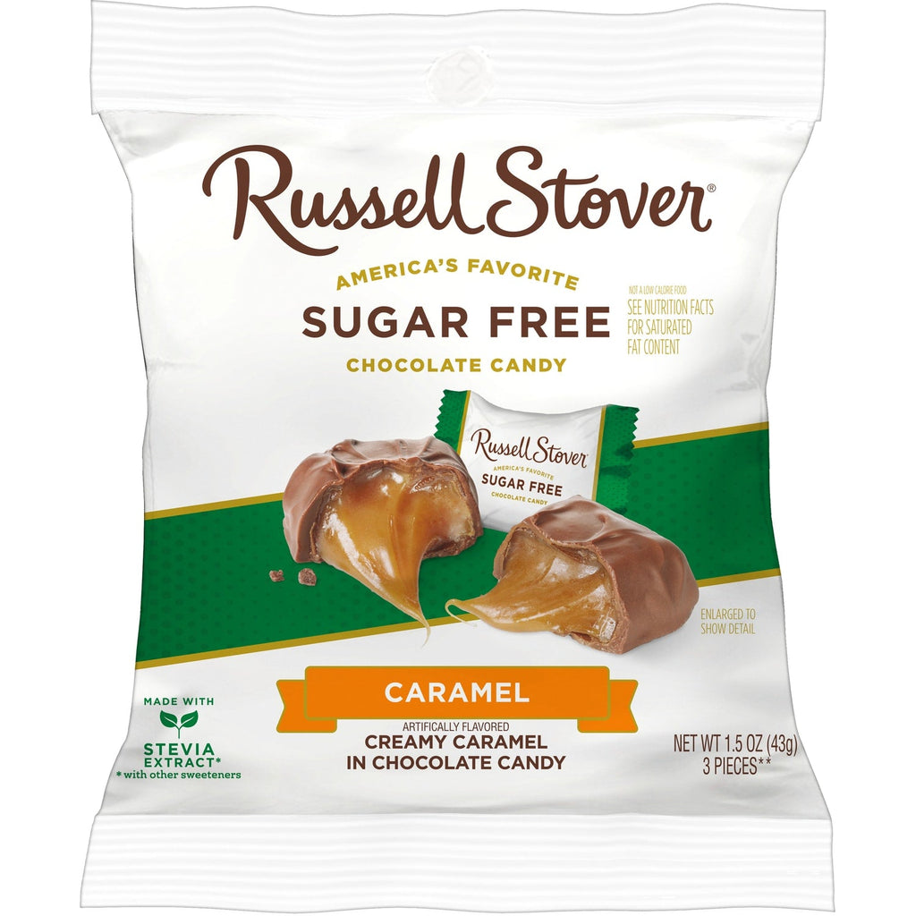 Russell Stover Sugar-Free Creamy Caramel Chocolate Candies, 13-pc Pack.