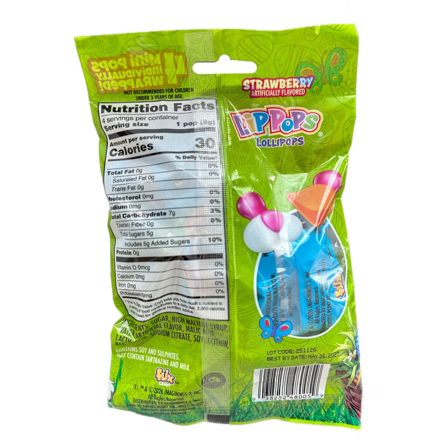 Imaginings Lip Pops Mini Lollipops, 4-pc Pack.